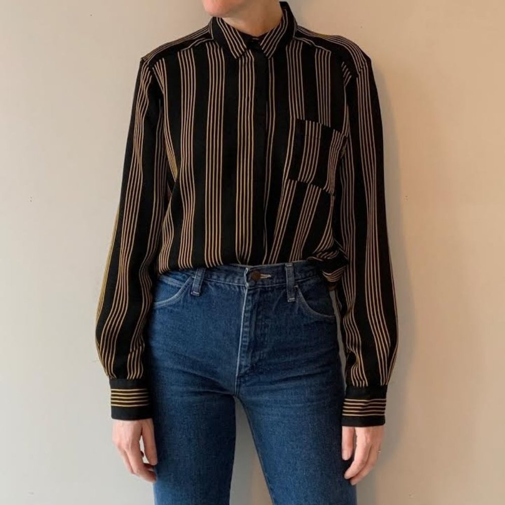 & Other Stories Paris Atelier striped satin blouse
